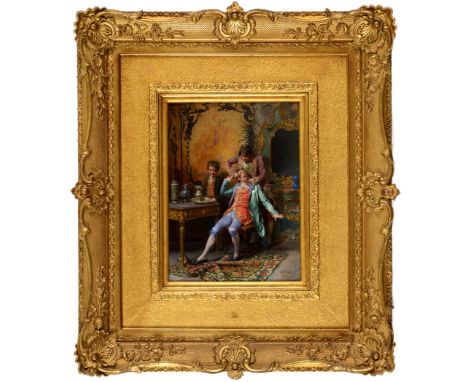 CESARE AUGUSTE DETTI (1847-1914) THE OCCASIONAL DENTIST Signed and inscribed Detti C: 72/ ROMA, oil on panel 30 x 21.5cm. ++ 