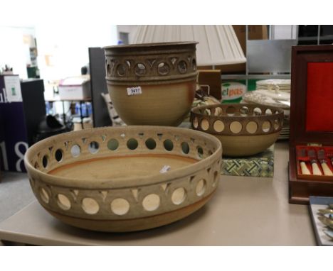 20th century Torquil Henley in Arden studio pottery bowls and planter