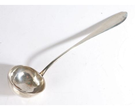 A 19th Century Austro-Hungarian silver ladle, Vienna 13 lothig mark for 1832, the reverse of the tapering handle initialled J