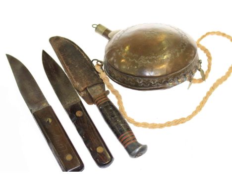 Eastern powder flask and three daggers