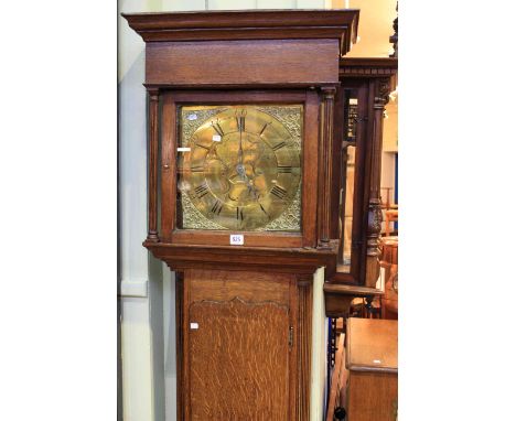 Georgian oak cased 30 hour longcase clock having square brass dial signed Corrie, Langholm