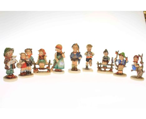Collection of nine Hummel figures