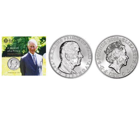 Royal Mint 2018 Portrait of a Prince brilliant uncirculated UK £5 coin.  Created to mark Prince Charles' 70th birthday the co