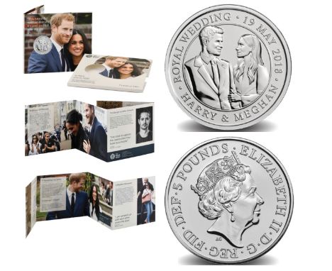 Royal Mint 2018 'To Have and to Hold' Royal Wedding brilliant uncirculated UK £5 coin presentation pack.  Created to celebrat