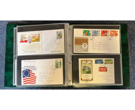 Over 55 FDC in a Stanley Gibbons Avon Stamp Album Binder with 16 Leaves, Various FDI Postmarks, Typed &amp; Hand Written Addr