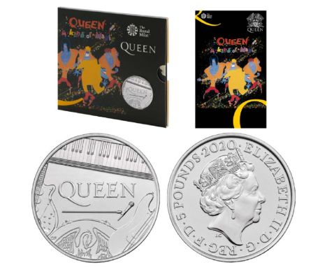 LIMITED EDITION Royal Mint 2020 Music Legends brilliant uncirculated UK £5 Queen coin "A Kind of Magic" cover presentation pa