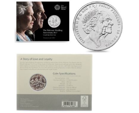 LIMITED EDITION Royal Mint Platinum Wedding 2017 UK Fine Silver UK £20 Coin.  One of a Limited Edition of 70,000 this coin wa