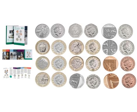 Royal Mint United Kingdom 2019 Annual Brilliant Uncirculated Coin Set.  Complete set of definitive coins alongside five speci