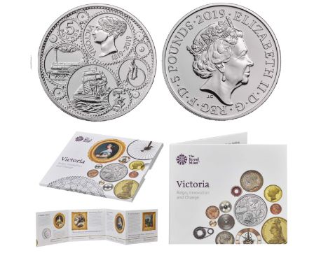 Royal Mint 200th Anniversary of the Birth of Queen Victoria presentation pack featuring 2019 brilliant uncirculated UK £5 coi