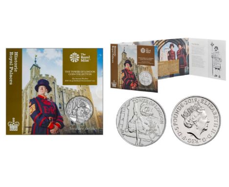 Royal Mint Tower of London Coin Collection brilliant uncirculated 2019 UK £5 coin in The Yeoman Warders presentation pack.  P