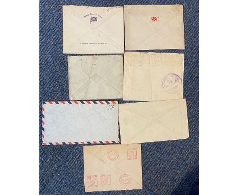 Vintage Correspondence 7 envelopes from 20s, 30s, 60s, Marks Include R.M.S. Queen Mary, By Sea Mail, Paquebot, Plymouth, Sout