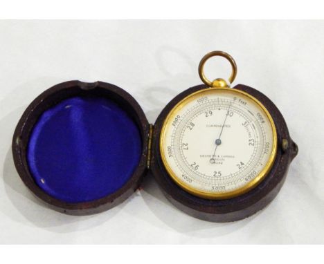A Negretti & Zambra gilt compensated barometer, no.18282 (cased) 