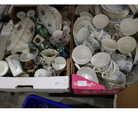A quantity of ceramics to include Colclough tea and dinner service, Hammersley 'Victorian Violets' coffee service, etc. (2 bo