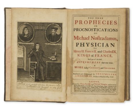 Nostradamus (Michel de) The True Prophecies or Prognostications..., first edition in English, engraved portrait frontispiece 