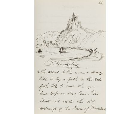 Germany.- Bagley (E.T.) Journal of a tour to Germany, manuscript, 161pp., numerous pen and ink sketches, slightly browned, in