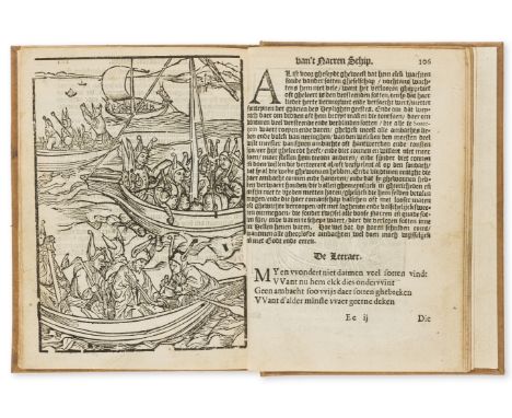 Brant (Sebastian) Aff-ghebeelde Narren Speel-schuyt, verciert met meer als Hondert Schoone Figureren..., Gothic letter, title