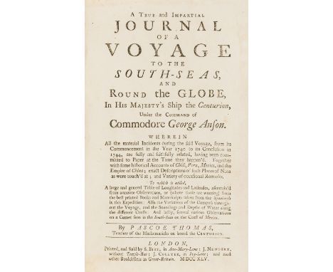 Voyages.- Anson.- Pascoe (Thomas) A True and Impartial Journal of a Voyage to the South-Seas, and round the Globe, first edit
