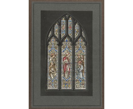 Stained Glass.- Woodroffe (Paul Vincent, 1875-1954) An album of 22 fine original designs for stained glass, including 16 cont