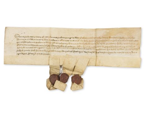 Sussex, Westmeston.- Charter by John Pelham, William Pelham & John Wodye junior, enfeoff to the freeman William Quetowne and 