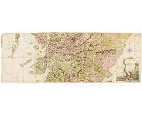 Scotland.- Ainslie (John) Scotland Drawn and Engraved, engraved map in original hand-colouring on 3 sheets, folding in sectio