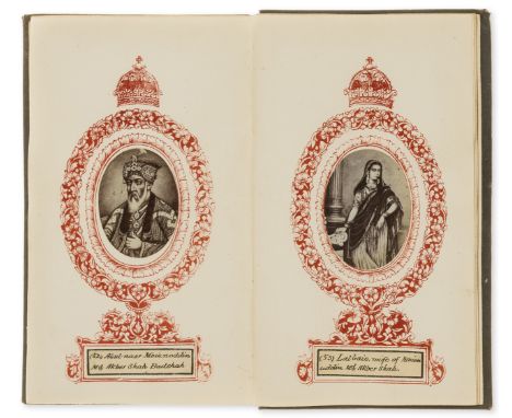 Asia.- Dass (Munshi Bulaqi) A History of the Emperors of Delhi in the Mughal Family, 56 mounted photographs of portraits of "