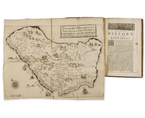 Americas.- Ligon (Richard) A True & Exact History of the Island of Barbadoes, second edition, folding engraved map, 6 plates 