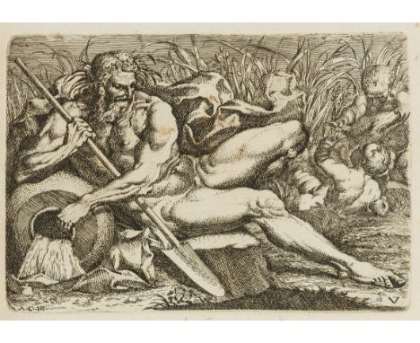 Carracci (Annibale) Pensieri Diversi Lineati et Intaglaiti, engraved throughout, pictorial title by Bloemart, portrait of Car