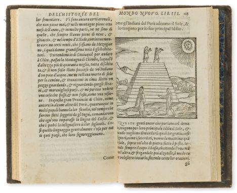 Americas.- Benzoni (Girolamo) La Historia del Mondo Nuovo, collation: A-Y8, Z4, second edition, woodcut printer's device on t