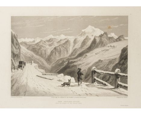 Alps.- Brockedon (William) Illustrations of the Passes of the Alps..., 2 vol., first edition, large paper copy with proof pla