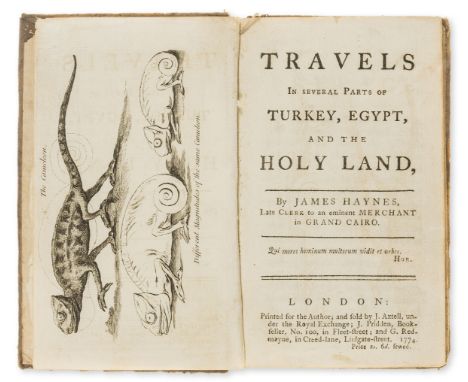 Levant.- Hayes (James) Travels in Several Parts of Turkey, Egypt, and the Holy Land, engraved frontispiece and plate, very li