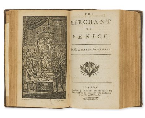 Shakespeare (William) The Comedy of Errors, engraved frontispiece, for J. Tonson, 1734; The Merchant of Venice, engraved fron
