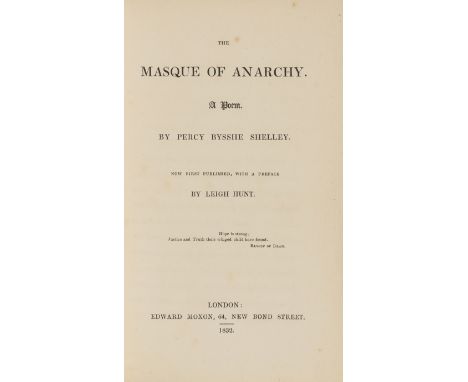 Peterloo Massacre.- Shelley (Percy Bysshe) The Masque of Anarchy, first edition, half-title, advertisement leaf at end, conte