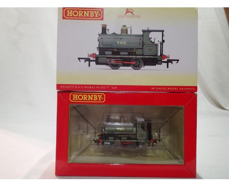 OO scale Hornby R3615 Peckett W4 saddle tank, works no 560, Green, in near mint condition, no paperwork, wear to box. UK P&am