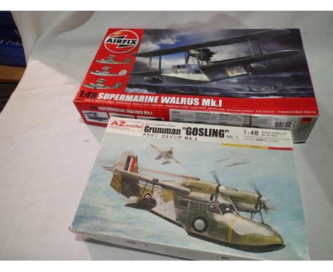 Two Amphibious Aircrafts; AZ- models Grumman Gosling and Airfix Supermarine Walrus MK1. UK P&amp;P Group 1 (£16+VAT for the f