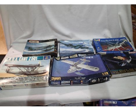 Six 1/72 scale German military aircraft comprising; Cant Z501, Dornier DOJ11, Heinekel HE115, BF110, F.W 152C, Heinekel 219, 