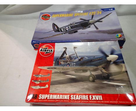 Two Airfix kits; Spitfire F22/24 and Seafire FXVIII. UK P&amp;P Group 1 (£16+VAT for the first lot and £2+VAT for subsequent 