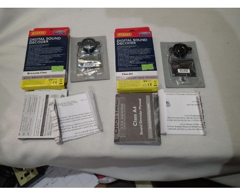 Two Hornby digital sound decoders, TTS, R7143 Britannia Class and R8107 A4 Class, both sealed as new. UK P&amp;P Group 1 (£16
