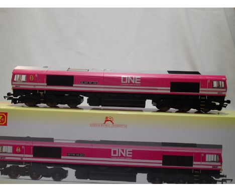OO scale Hornby R3923, class 66, Ocean network Express, 66587, in excellent condition, DCC fitted (code 3), box has wear. UK 