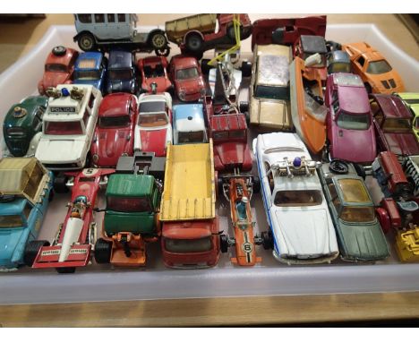 Approximately thirty Corgi toys vehicles, various types, mostly playworn suitable for re-furbishment. UK P&amp;P Group 2 (£20