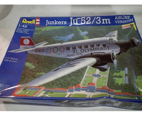 Revell Junkers JU52/3M Airline version, Berlin 1936 Olympiade. UK P&amp;P Group 1 (£16+VAT for the first lot and £2+VAT for s