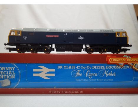 OO scale Hornby R319, class 47, The Queen Mother, 47541, Blue, in excellent condition, box is fair. UK P&amp;P Group 1 (£16+V