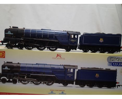 OO scale Hornby R3245 TTS class A1, Tornado, Blue, 60163, Early Crest, sound fitted (code 1), in excellent condition, box has