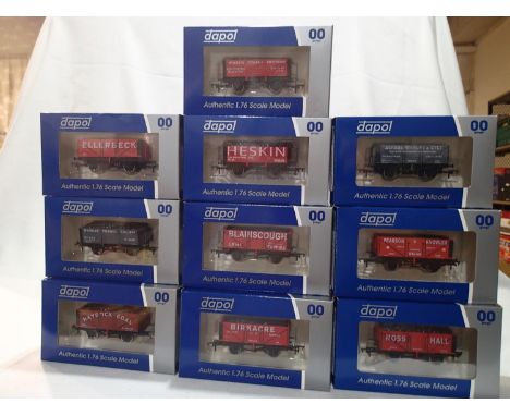 Ten OO scale Dapol wagons, all North West area coal wagons, produced for Astley Green Colliery Museum, all near mint conditio