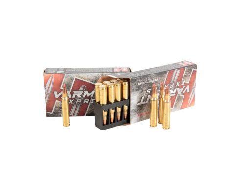 *40 ROUNDS OF HORNADY VARMINT EXPRESS V-MAX POLYMER AMMUNITION (old shop stock) (40) .*Note: The Buyer must provide a valid U