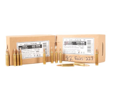*222 ROUNDS OF 223 REM AMMUNITION weight 55grams (old shop stock) (222)*Note: The Buyer must be over the age of 18 and provid