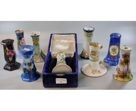 Collection of vintage hatpin holders: Limoges etc, nine in total.  (2)  (B.P. 21% + VAT) 