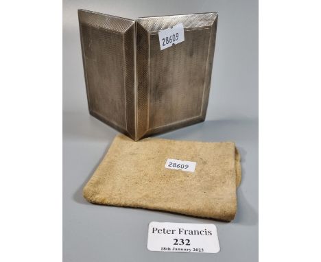 Silver engine turned cigarette case, marked 'Valerie Hick 18th November 1945'. 3.3 troy ozs. approx. (B.P. 21% + VAT)