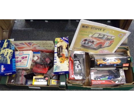 Two boxes of diecast model vehicle, all appearing in original boxes, to include: 'Kool Speed Ford Fiesta RS' world rally car,