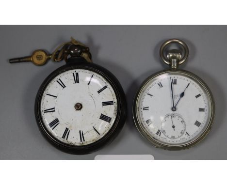 Silver pair cased gentleman's pocket watch, the fussee movement marked 'George Stacey of Worksop' having pierced balance cock