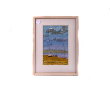 Two pen and wash drawings of Cornish landscapes,  signed Pearce lower right, together with a 'Fish for Tea' print by Simon Ke